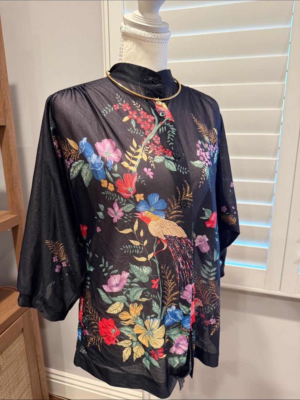 Unique vintage printed blouse